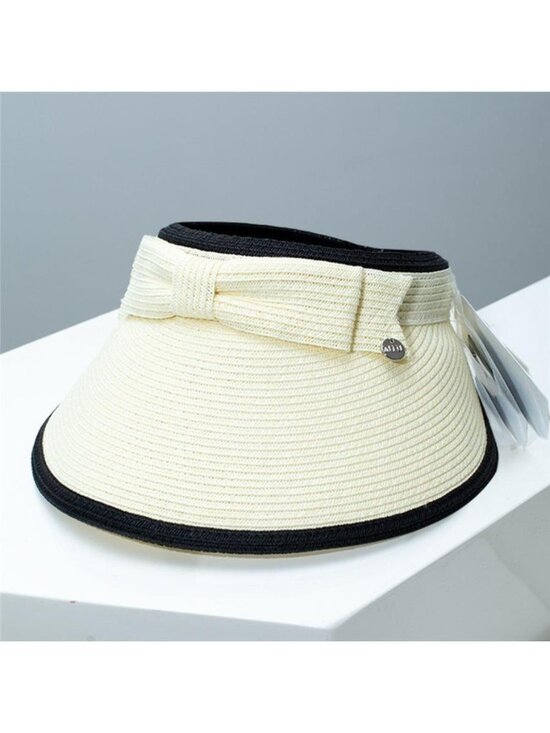 Bowknot Straw Sun Visor Hat